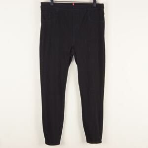 Spanx Jeanish Black Pull On Skinny Ankle Leggings Womens Sz L